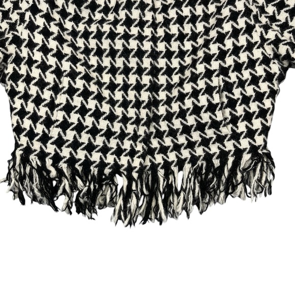 VINTAGE YOHJI YAMAMOTO BLACK HOUNDSTOOTH FRINGE KNIT JACKET WOMENS 2 JAPAN WOOL - Picture 16 of 16